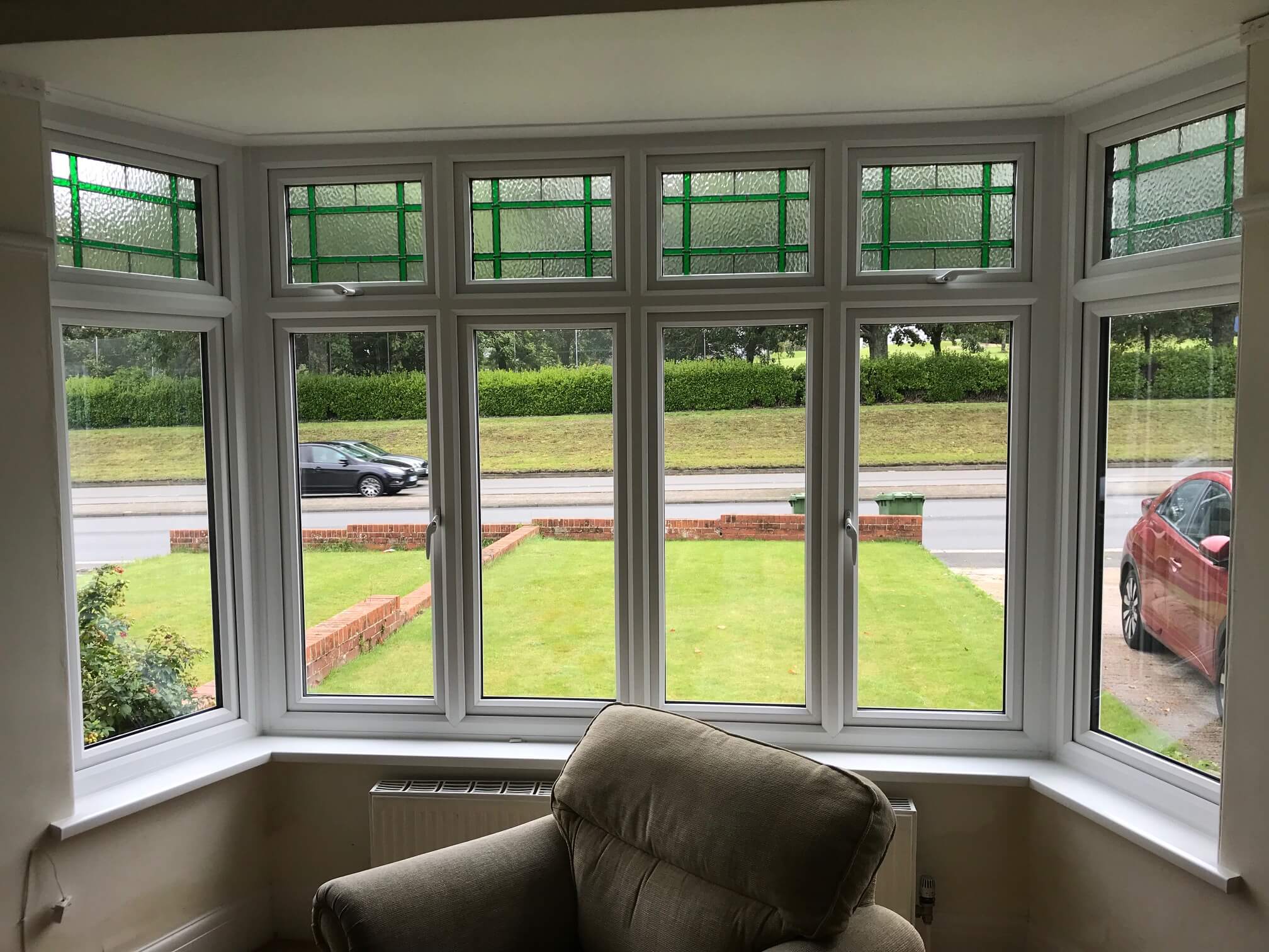 Interior white UPVC windows