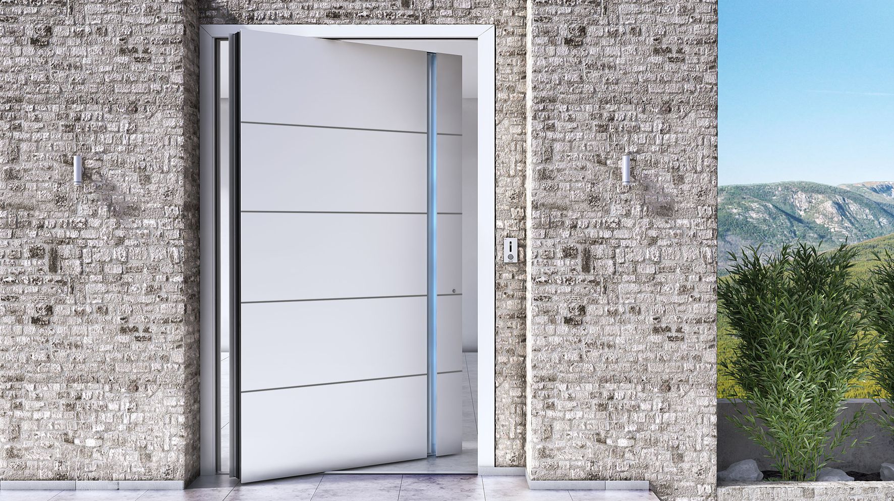 white aluminium door