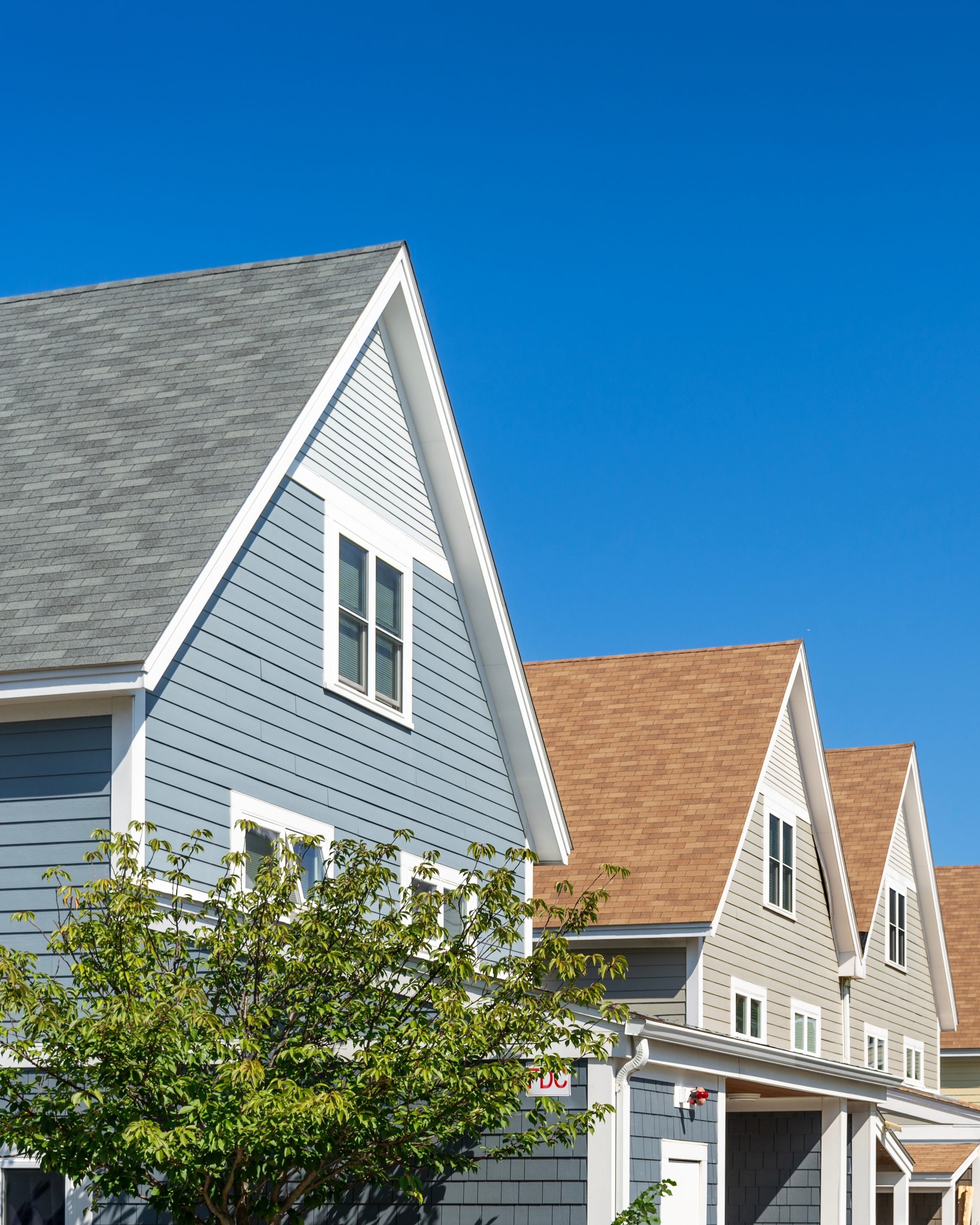 Row of Modern Gable Roofed Homes